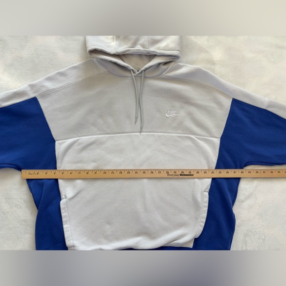 Nike Vintage Style Hoodie Colorblock Oversized Blue & White Unisex Size XXL - Picture 5 of 10